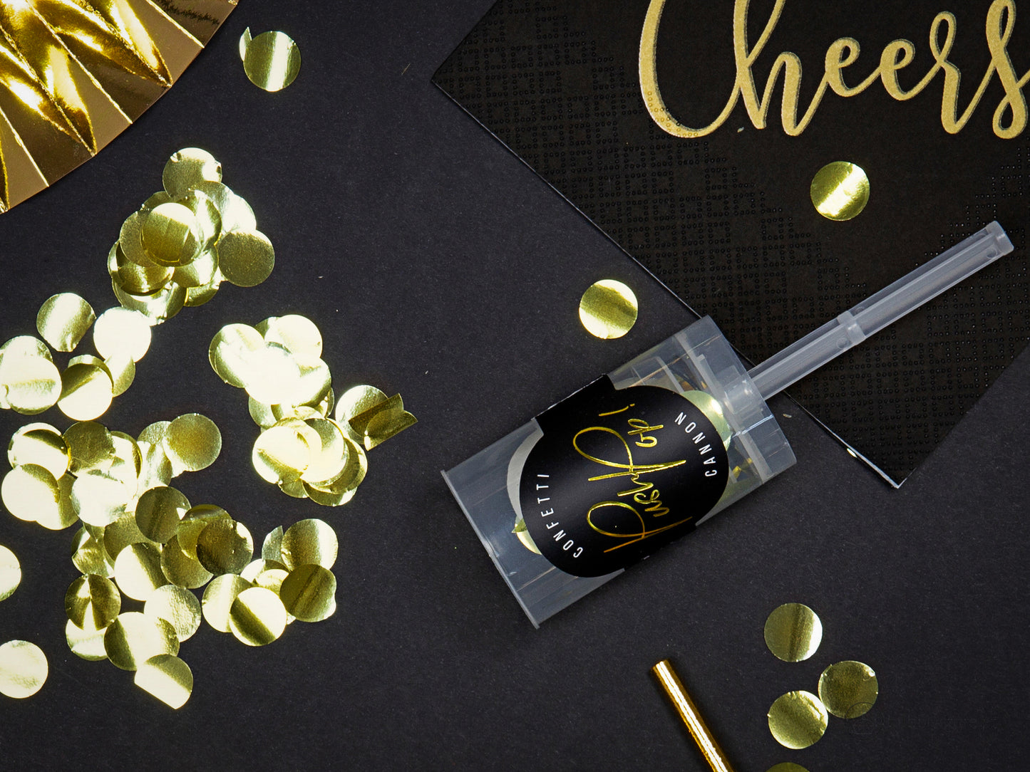 Tubo Confetis Dourado