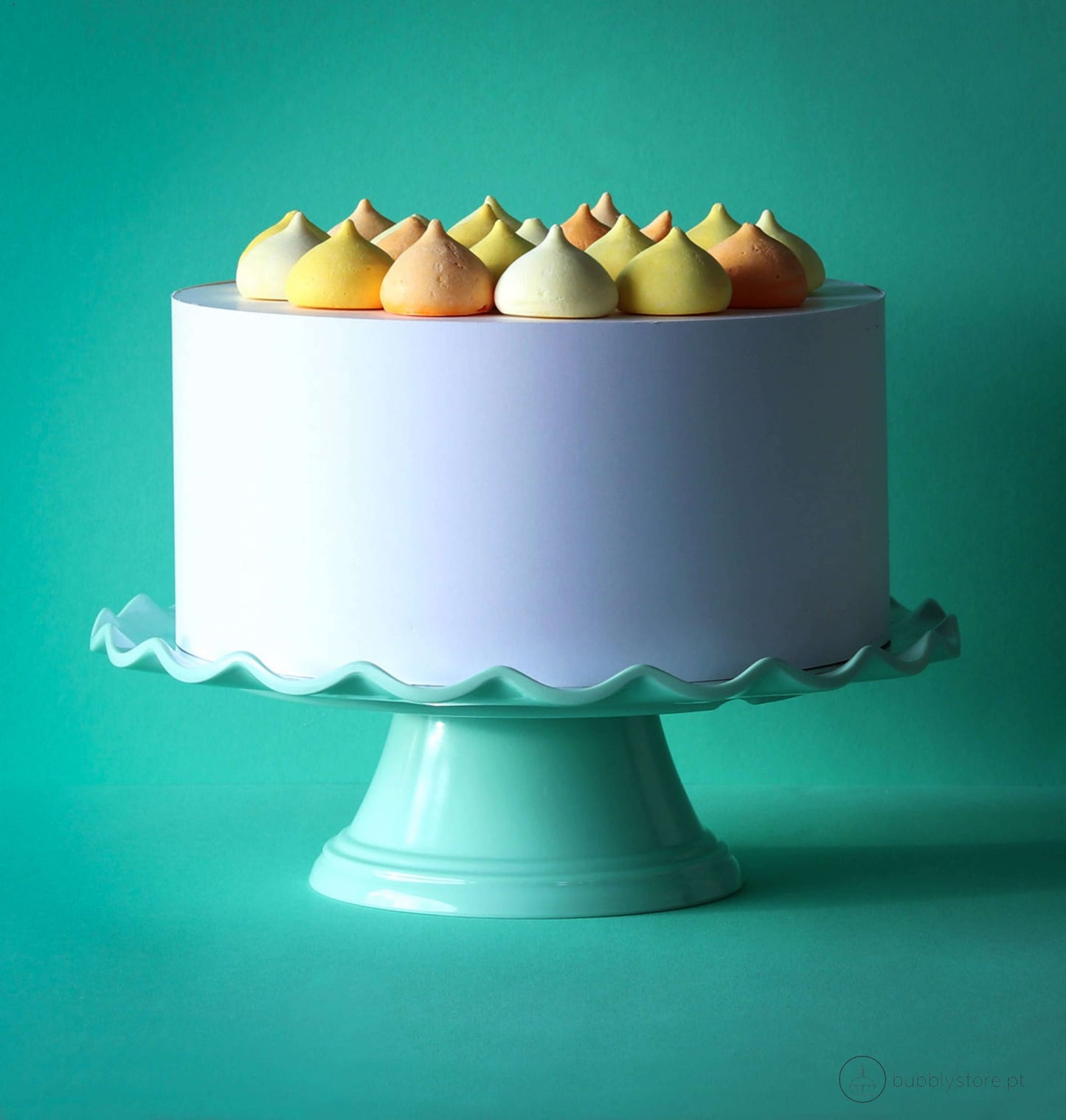 Mint Waves Cake Plate