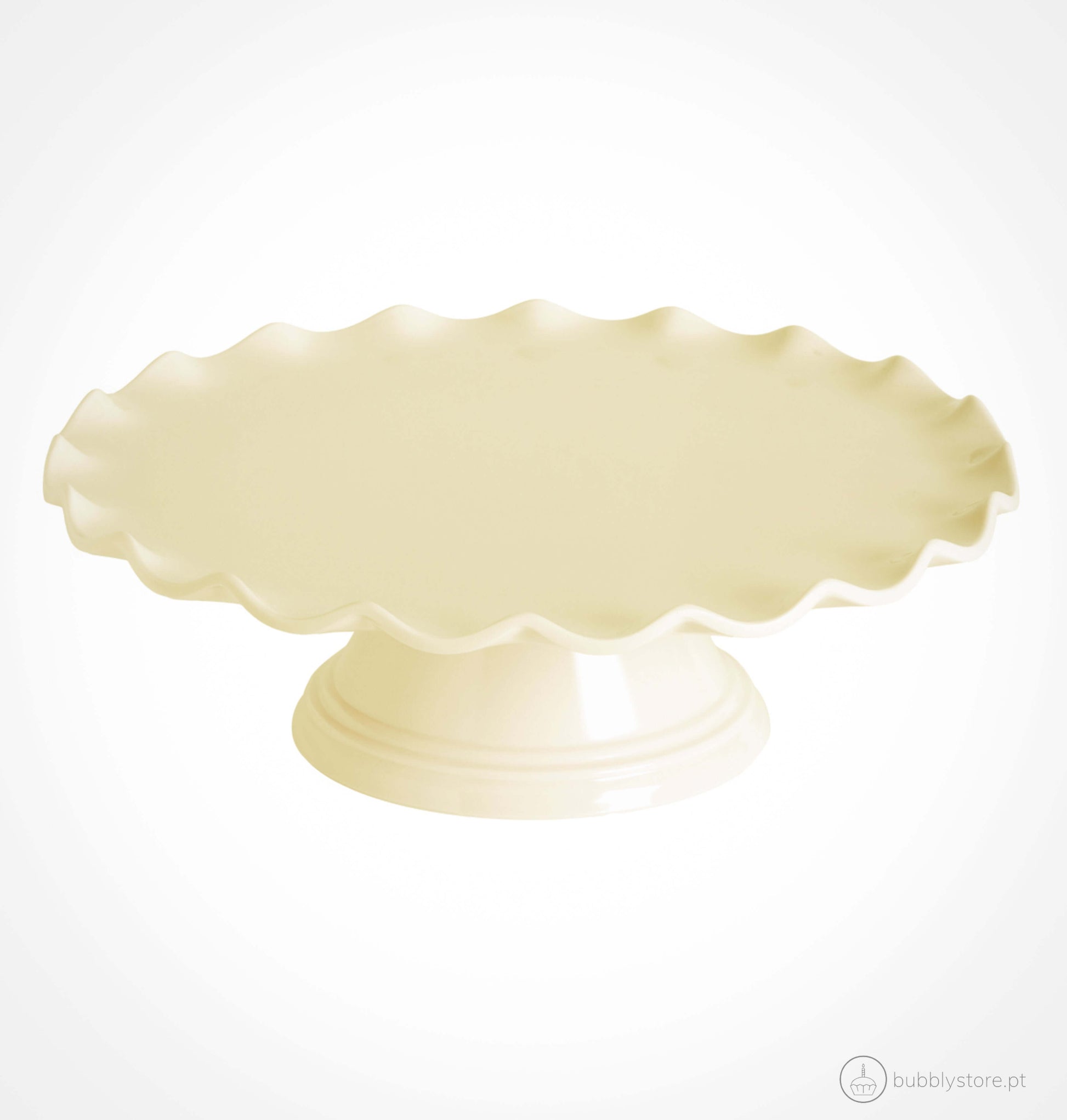 Prato de bolo em melamina. Dimensões: 27,5 x 9 x 27,5cm Recomendável lavar à mão.