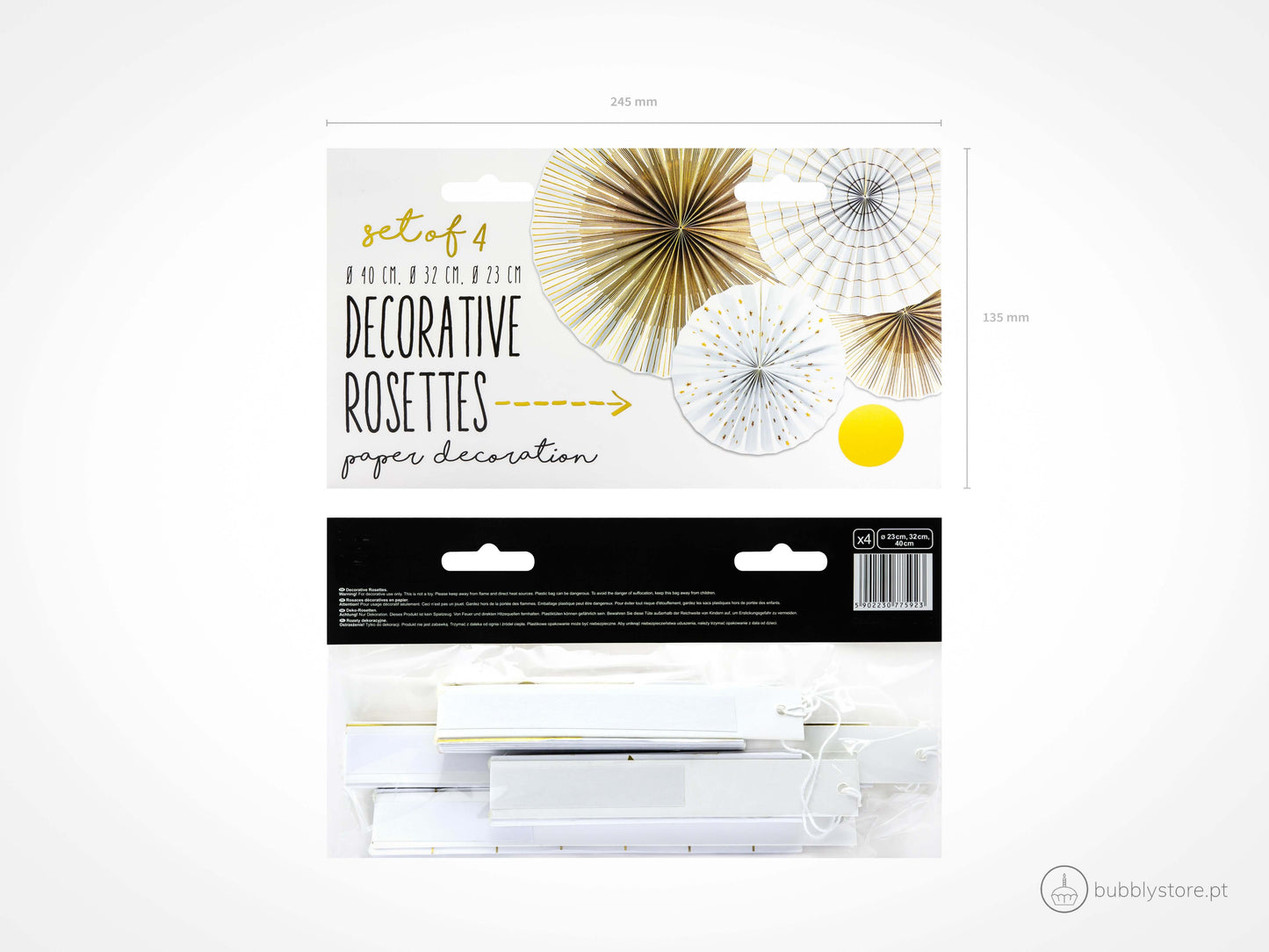 Rosetas Branco e Dourado