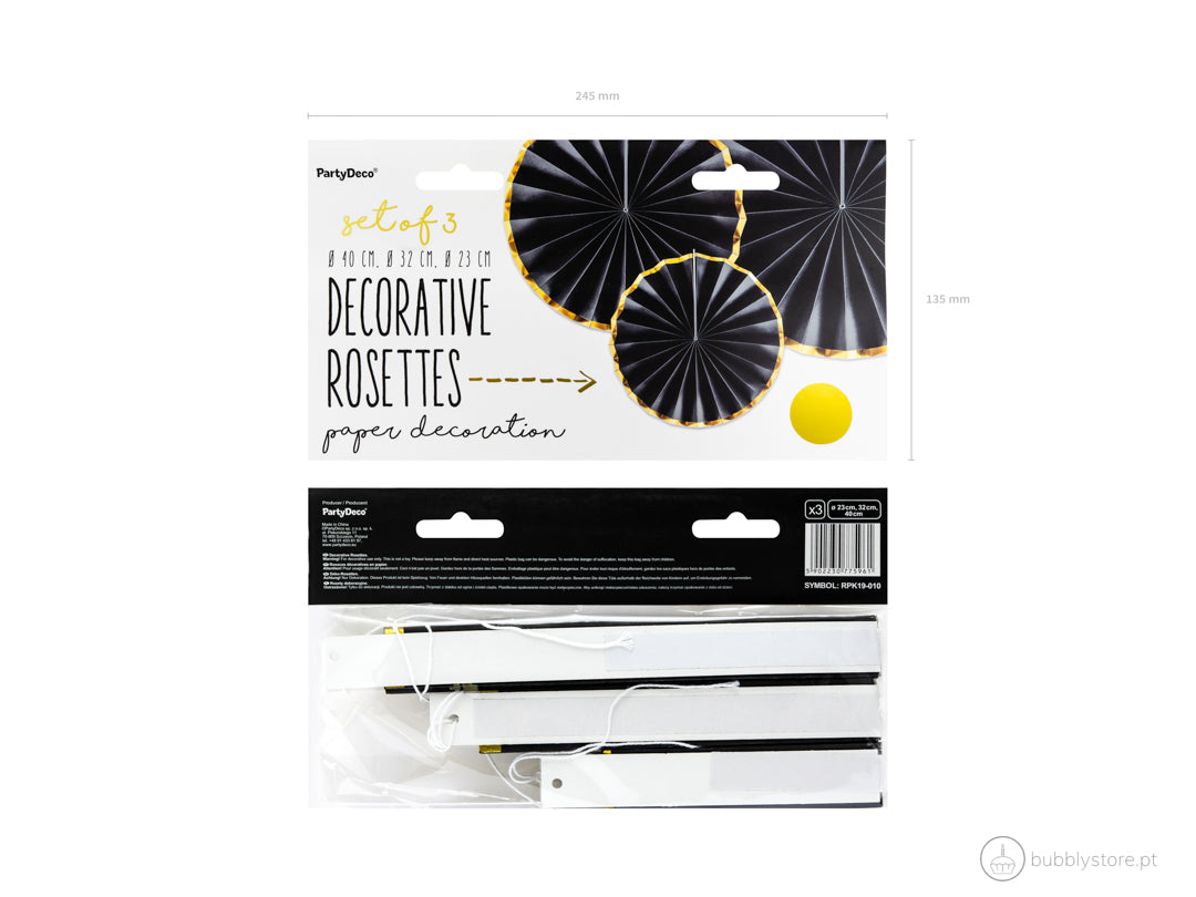 Rosetas Pretas e Dourado