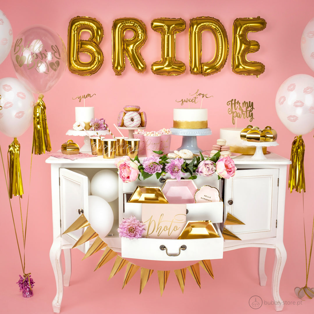 Balões Bride to Be Transparente c/ Rosa