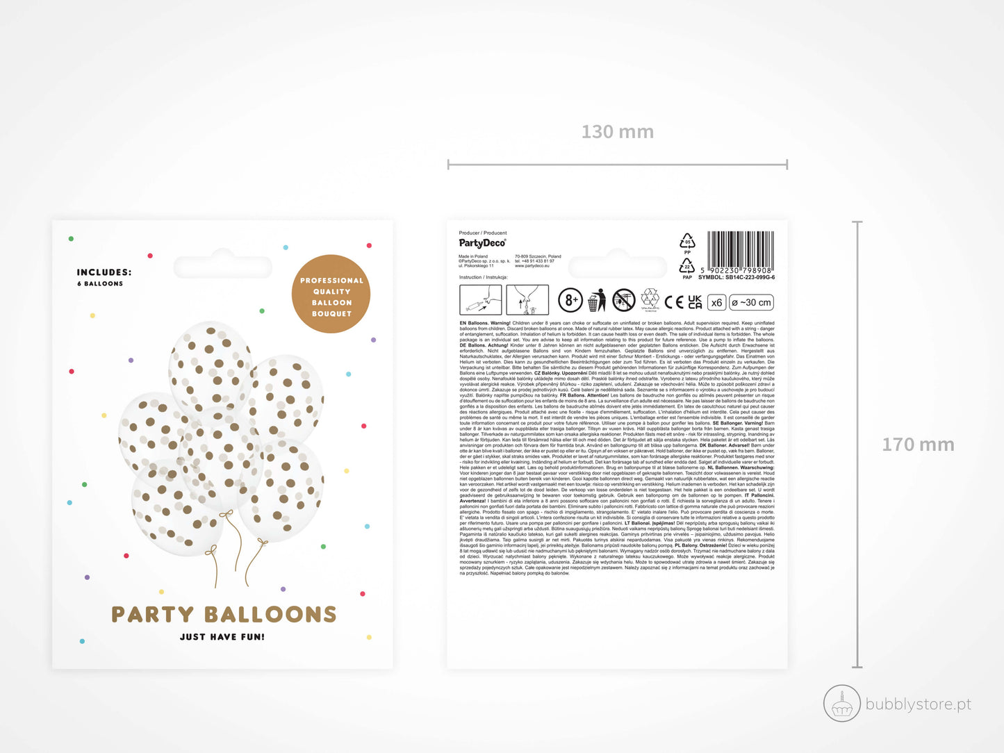 Globos De Pinta Transparentes Con Dorado