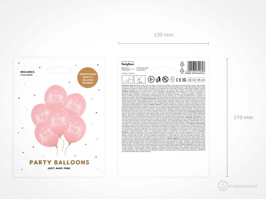 Balões Happy Birthday Rosa