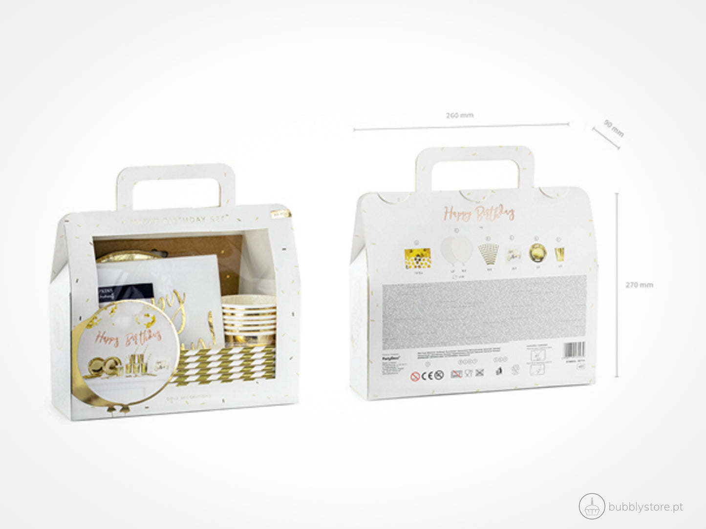 Kit dorado de feliz cumpleaños