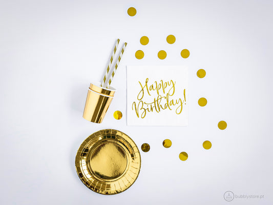 Kit Happy Birthday Dourado