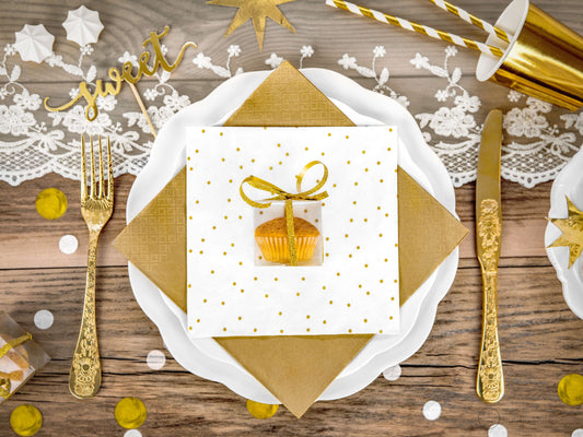 Guardanapos Bolinhas Douradas
