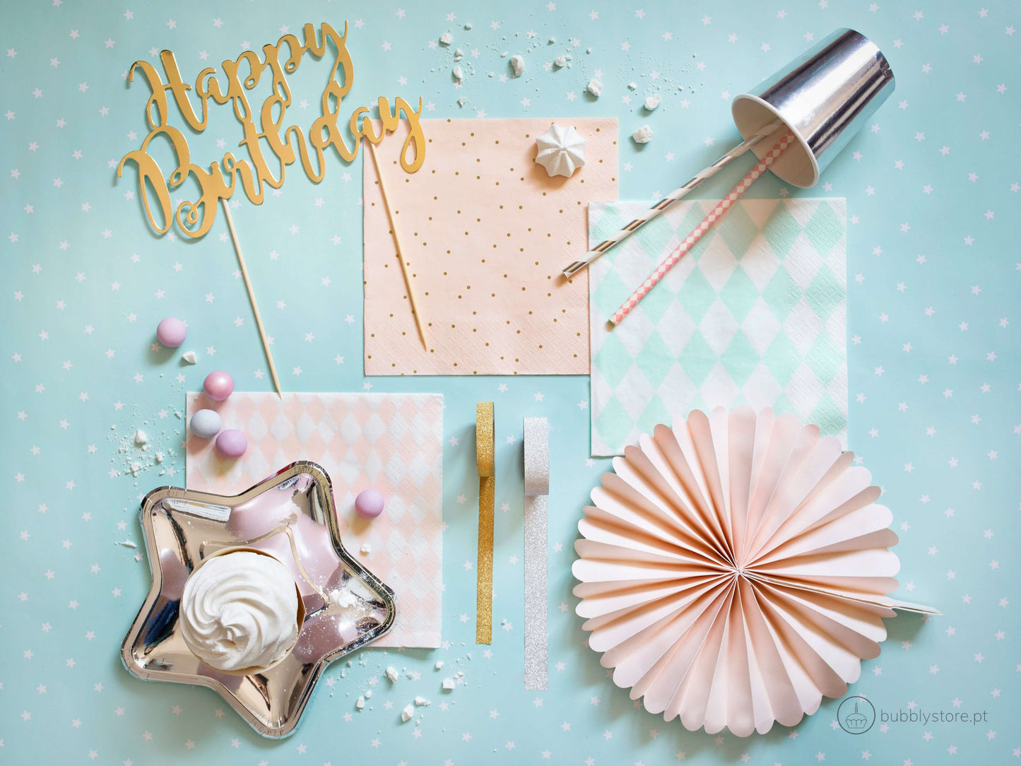 Guardanapos Bolinhas Douradas