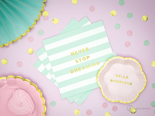 Green Striped Napkins