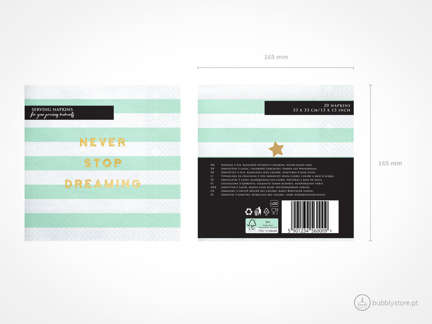 Green Striped Napkins