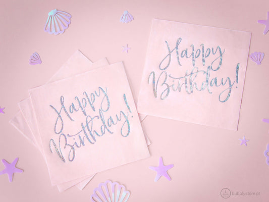 Guardanapos Happy Birthday Rosa