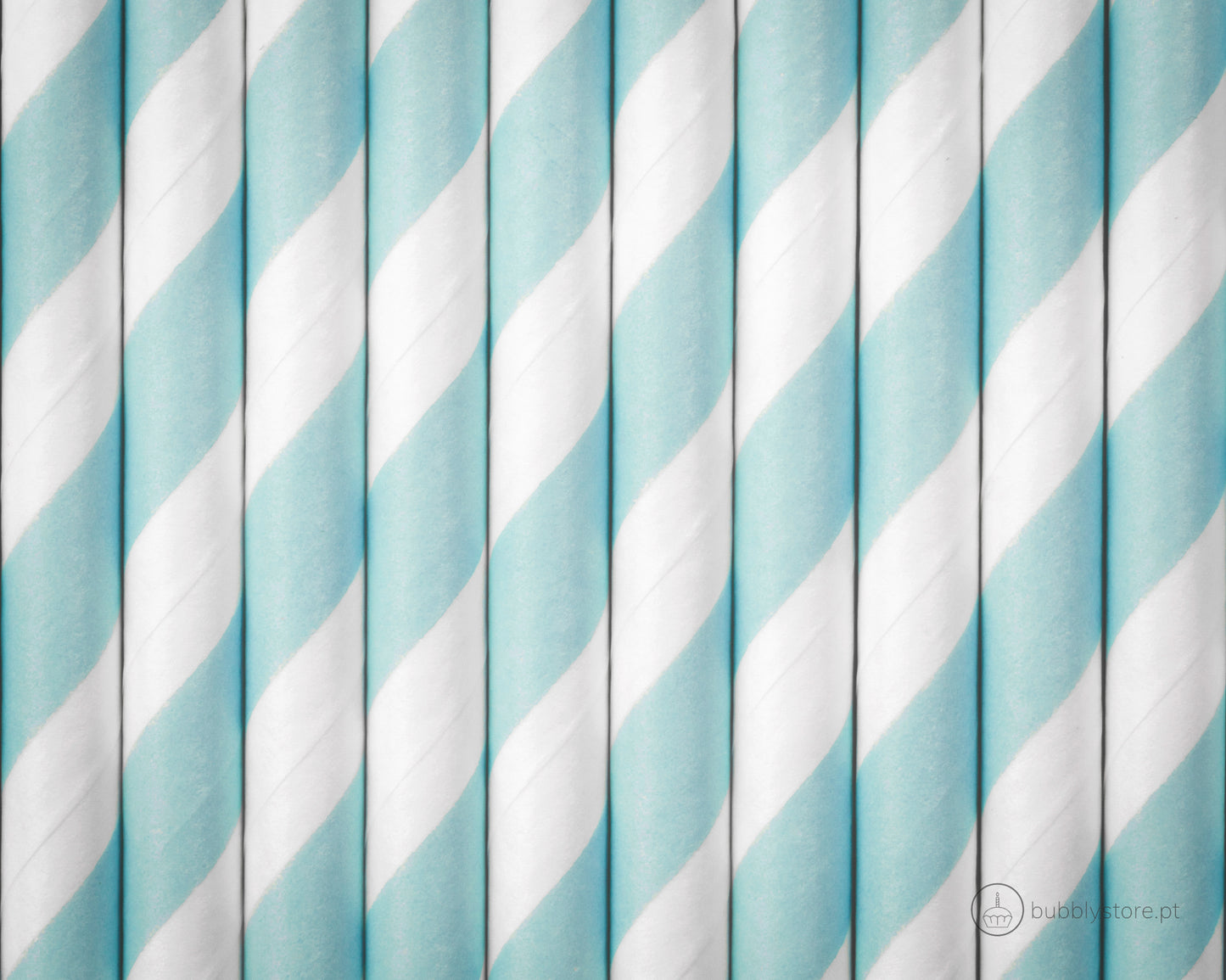 Striped Light Blue Straws
