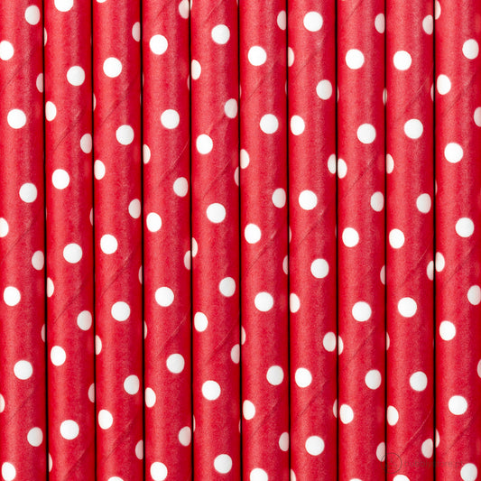 Red Polka Dot Straws
