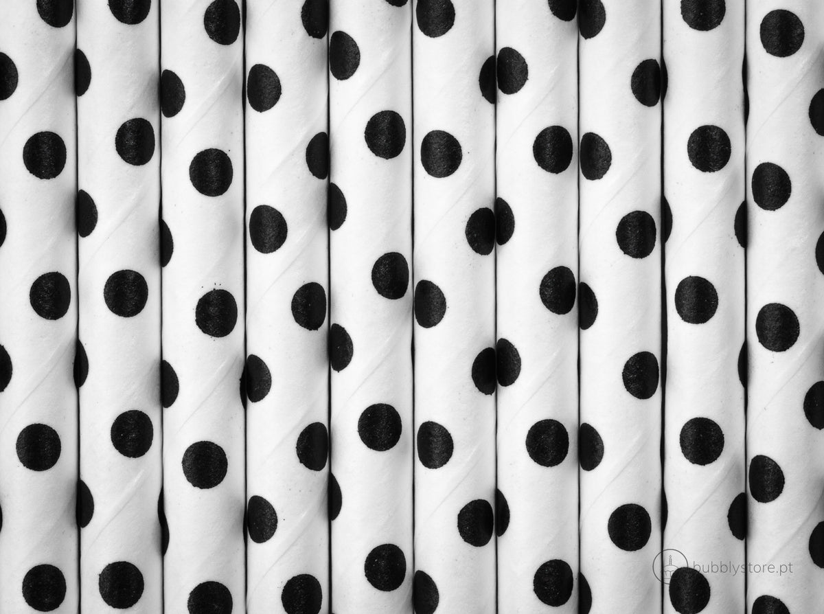 White Polka Dot Straws