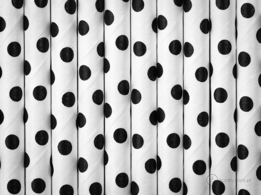 White Polka Dot Straws