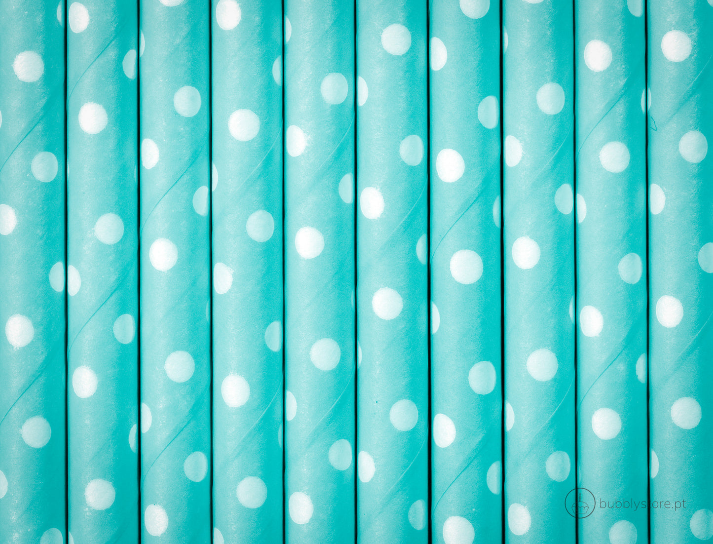 Pajitas de lunares azul cielo