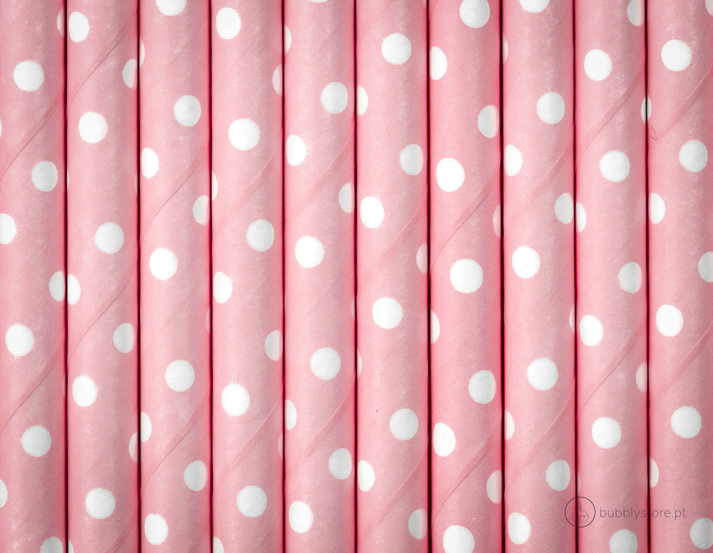 Pajitas de lunares rosa claro