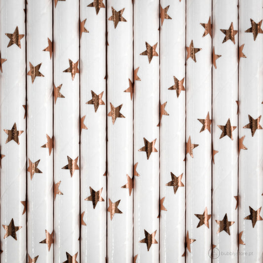 Palhinhas Estrelas Rose Gold