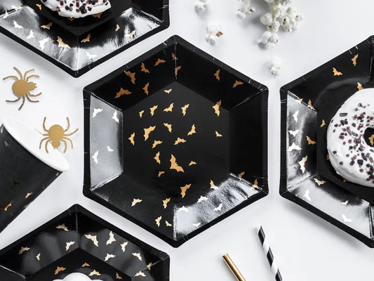 Black Plates with Bats