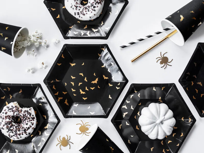 Black Plates with Bats