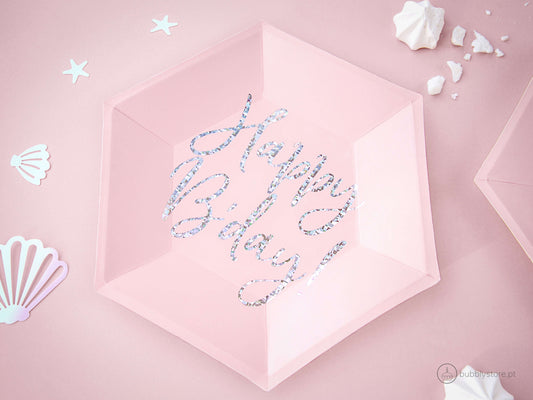 Pratos Happy Birthday Rosa