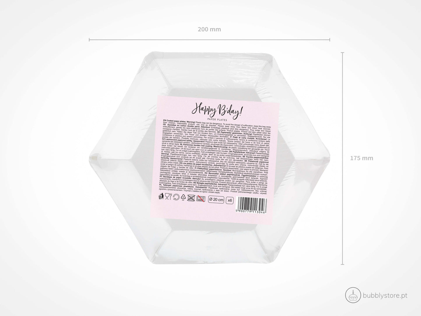 Pratos Happy Birthday Rosa