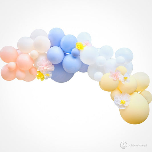 Arco Balões Pastel com Flores - Bubbly