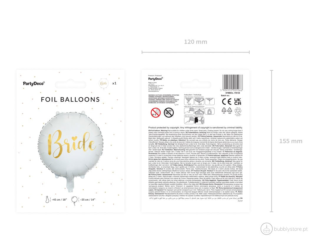 Balão Branco Bride - Bubbly