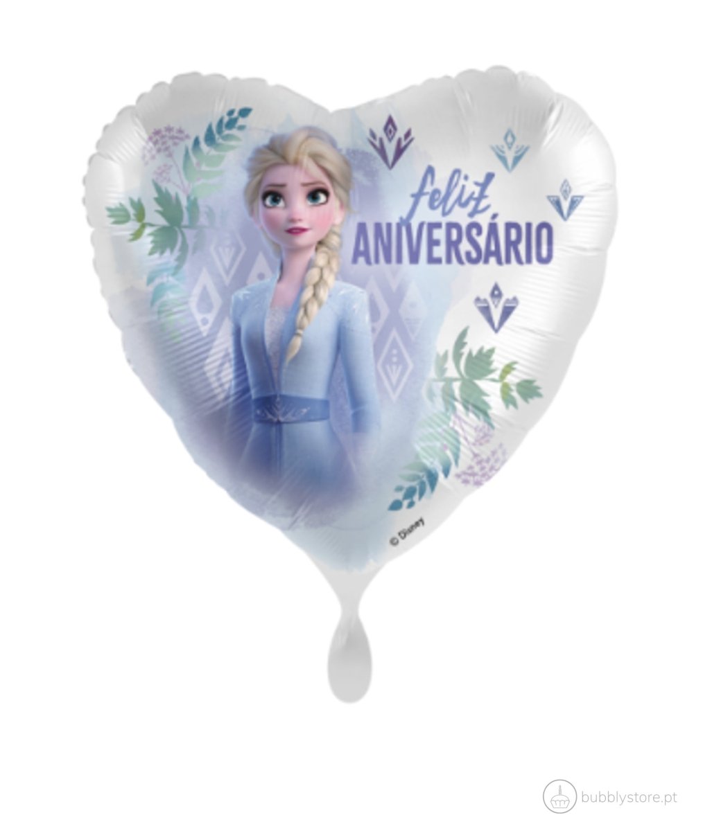 Balão da temática Frozen em forma de coração, com 43 cm de diâmetro.
Apto para enchimento com hélio.
Enchimento não incluído.