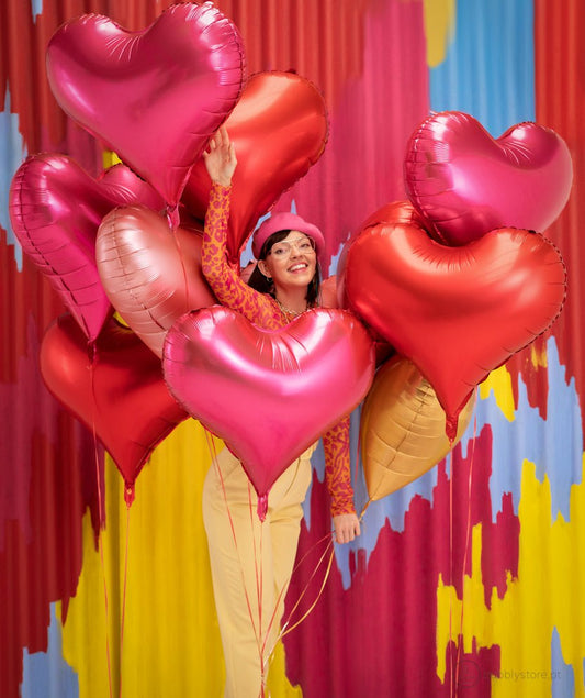 Balão Coração Rosa - Bubbly