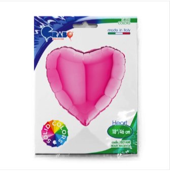 Balão Coração Rosa Fúcsia - Bubbly