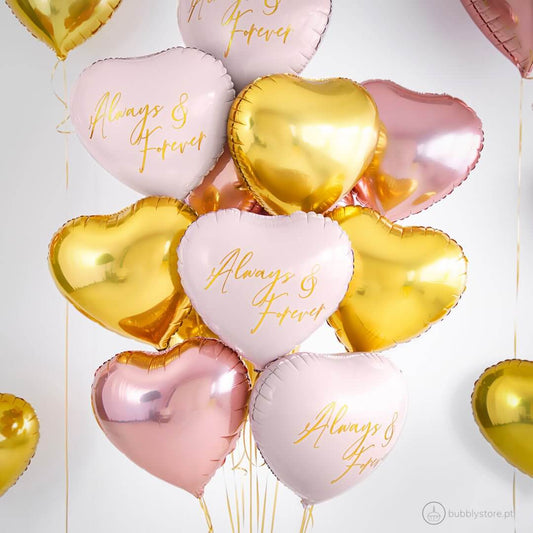 Balão Coração Rose Gold (45cm) - Bubbly