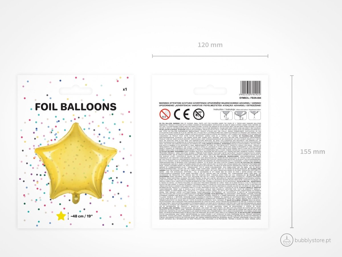 Balão Estrela Amarelo - Bubbly