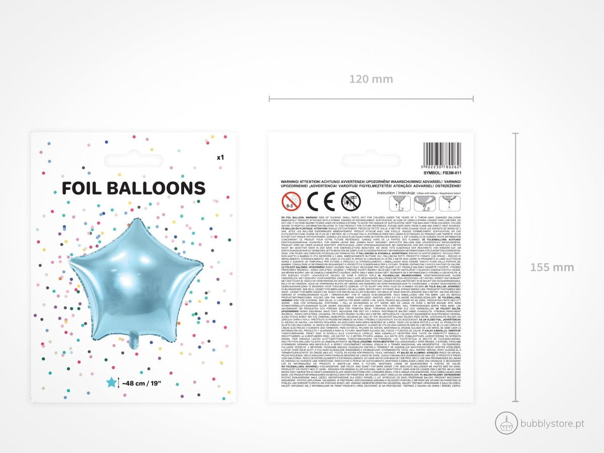 Balão Estrela Azul - Bubbly