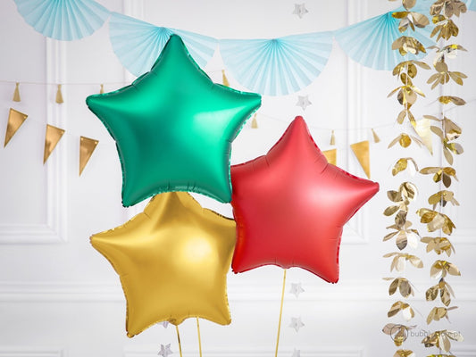 Balão Estrela Verde Acetinado - Bubbly