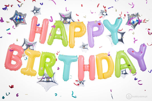 Balão Happy Birthday - Bubbly