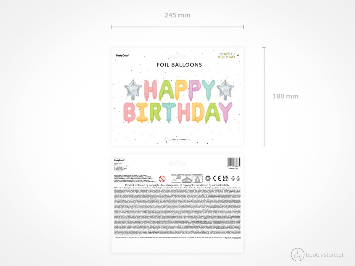 Balão Happy Birthday - Bubbly