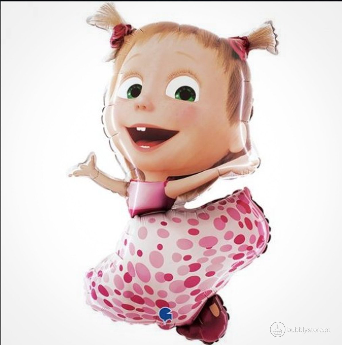 Balão em forma de Masha, com a medida de 104cm após enchimento.
Apto para enchimento a hélio ou ar.
Enchimento não incluído.