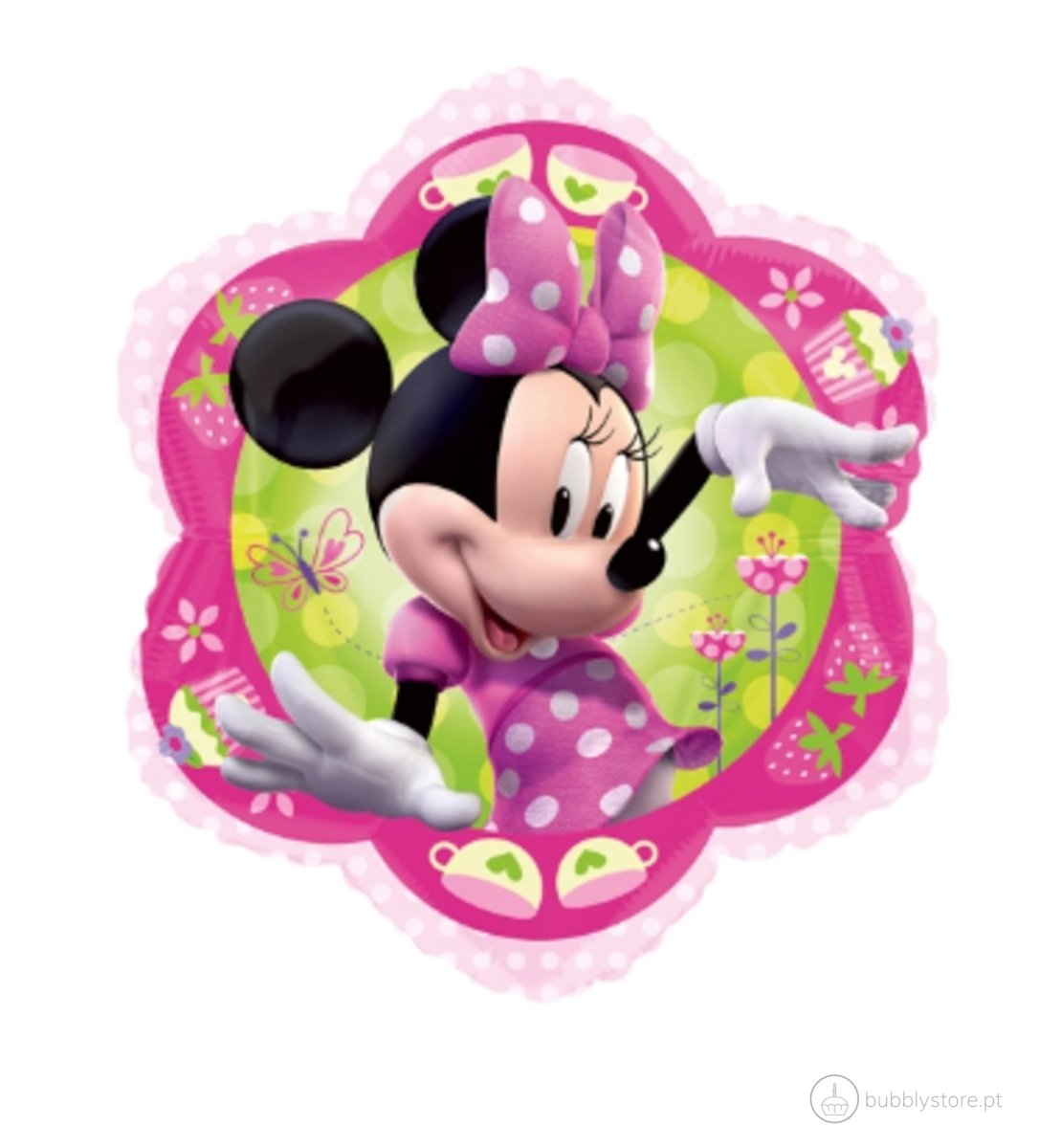 Balão da temática Minnie, com 38cm.
Apto para enchimento com hélio ou ar.
Enchimento não incluído.