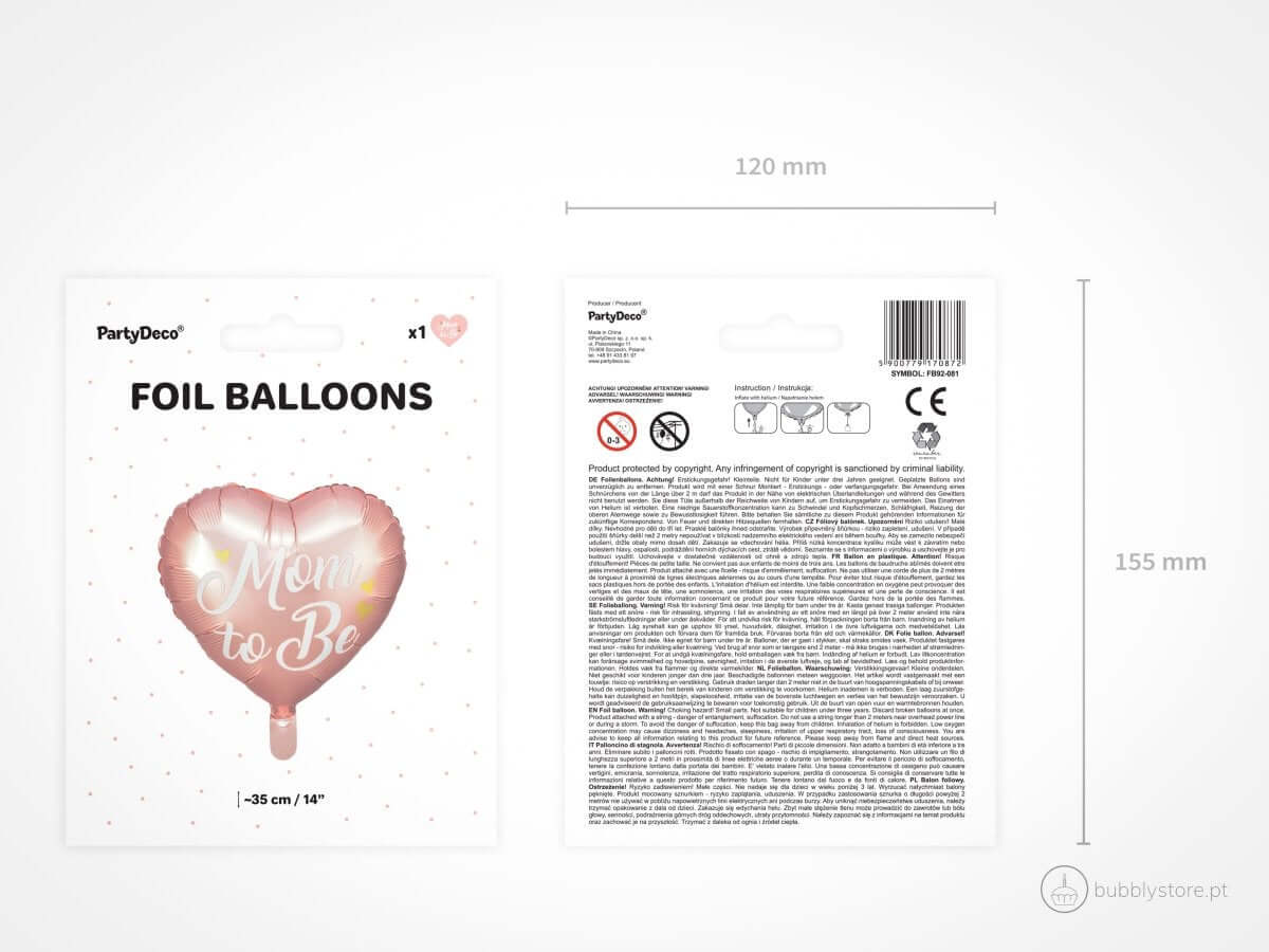 Balão Mom to Be Rosa - Bubbly