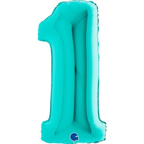 Balão Números Azul Turquesa - Bubbly