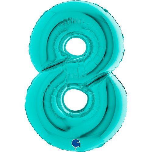 Balão Números Azul Turquesa - Bubbly