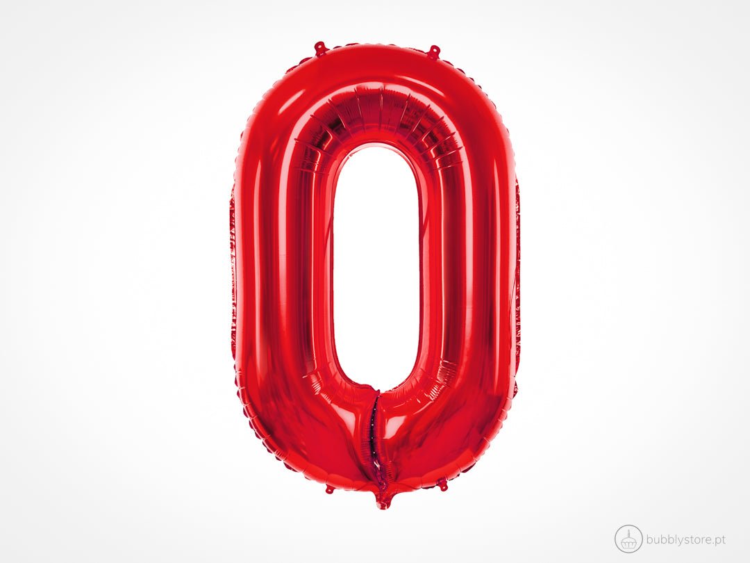 Balão Números Vermelho - Bubbly