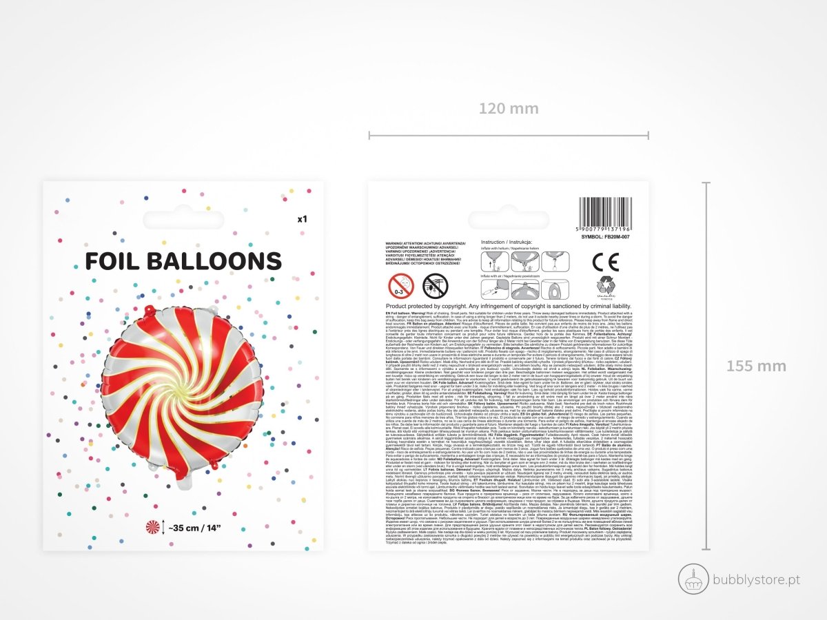 Balão Rebuçado Vermelho - Bubbly