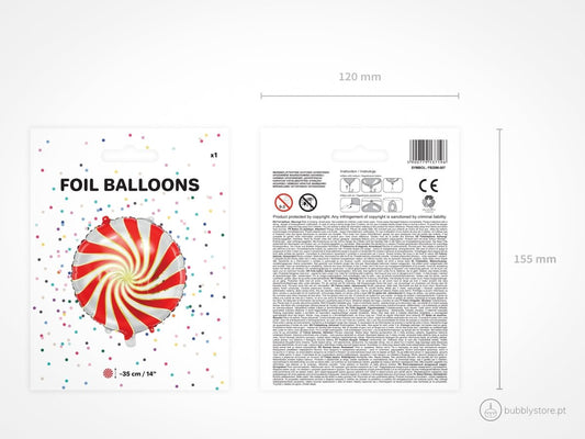 Balão Rebuçado Vermelho - Bubbly