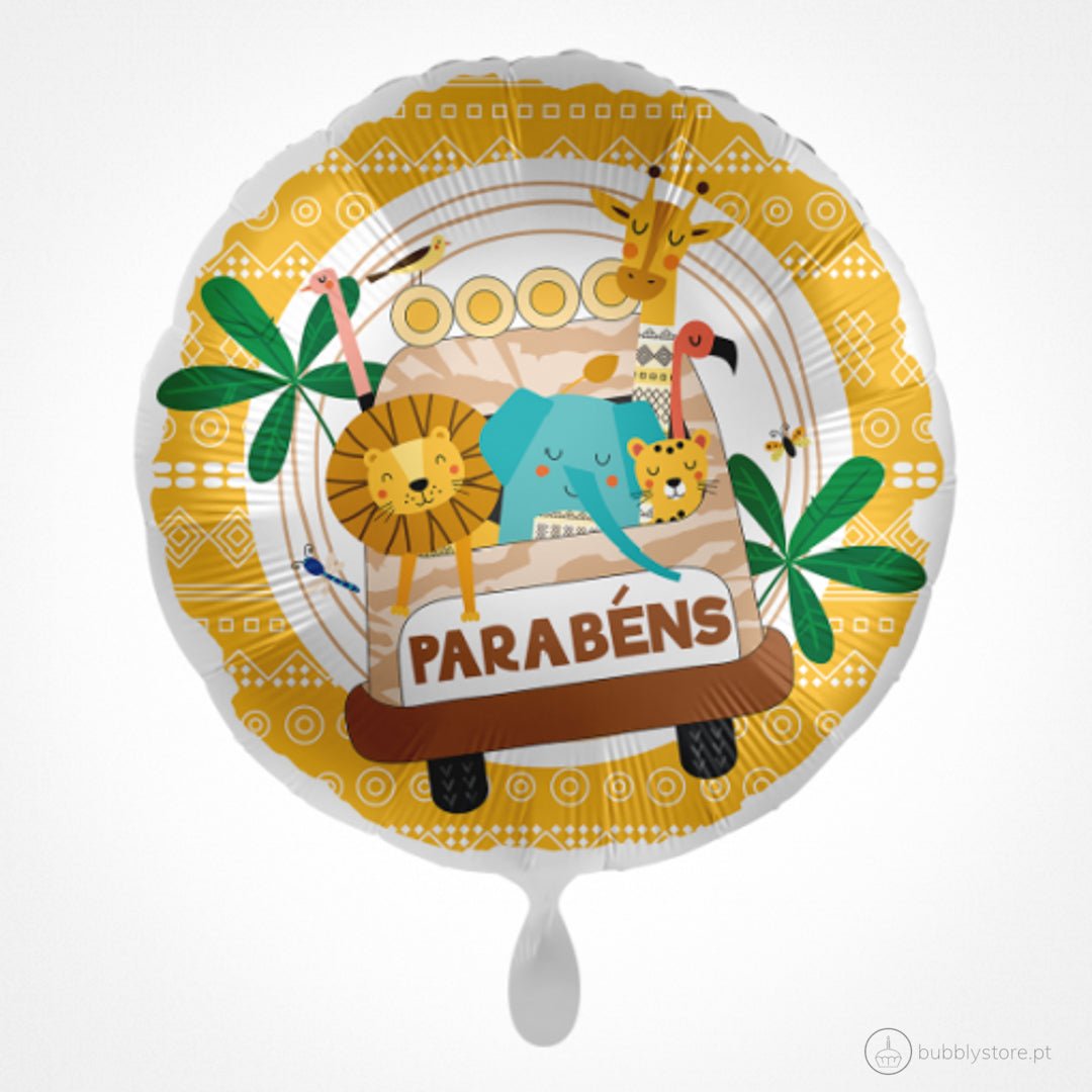 Balão da temática Safari, com 43 cm de diâmetro.
Apto para enchimento com hélio.
Enchimento não incluído.