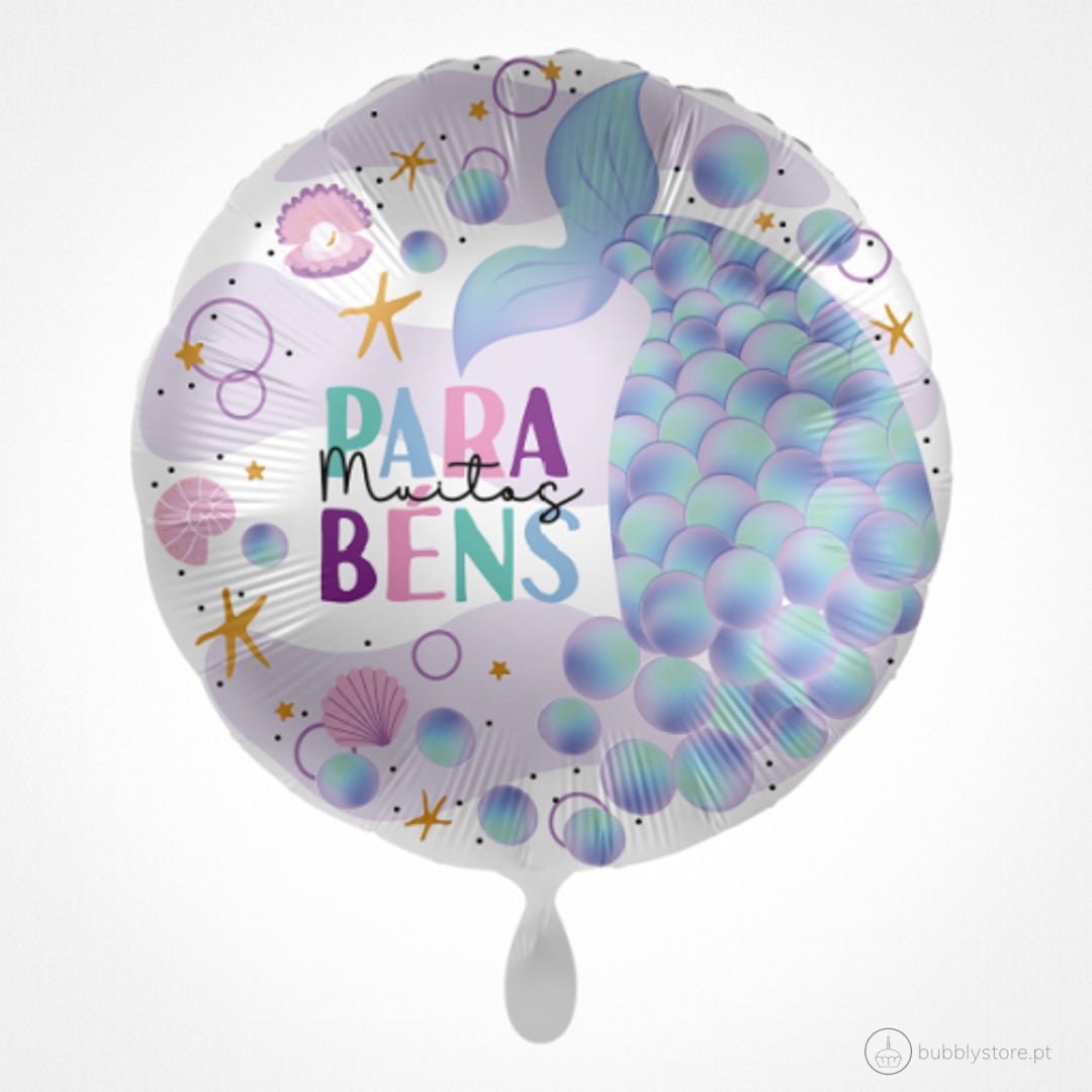 Balão da temática Sereia, com 43 cm de diâmetro.
Apto para enchimento com hélio.
Enchimento não incluído.