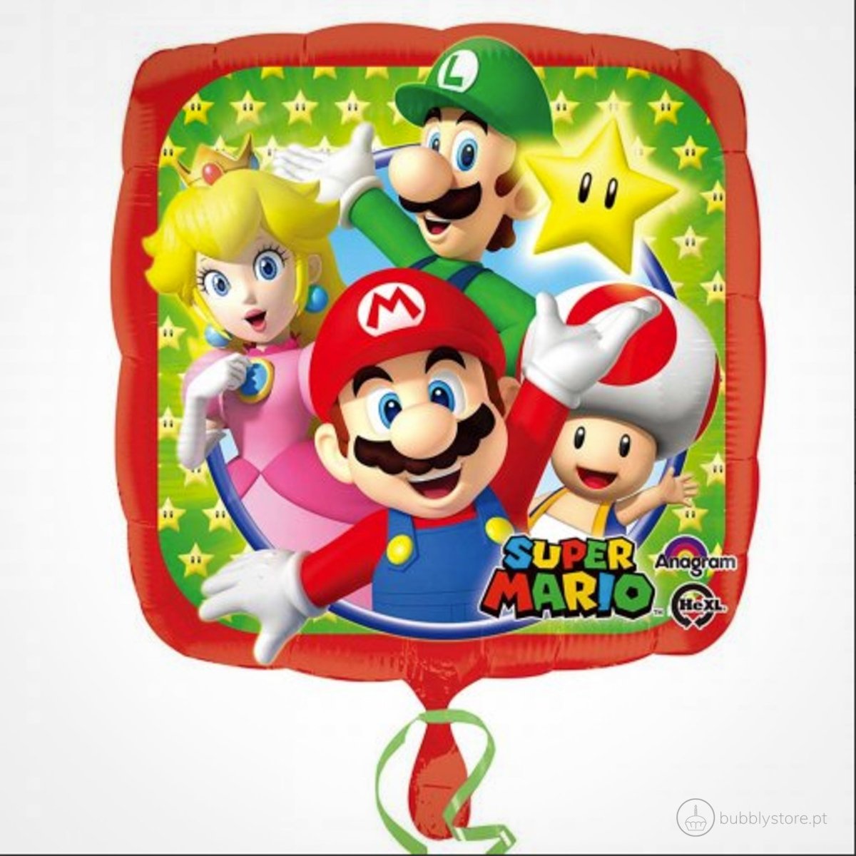 Balão da temática Super mario, com a medida de 43cm após enchimento.
Apto para enchimento a hélio ou ar.
Enchimento não incluído.