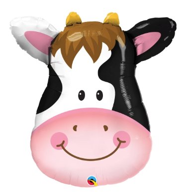 Balão em forma de vaca, com a medida de 81cm.
Apto para enchimento com hélio ou ar.
Enchimento não incluído.