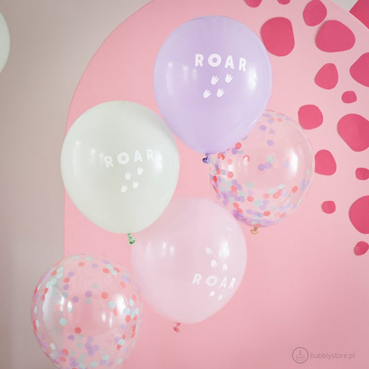 Balões Dinossauros Rosa - Bubbly